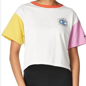 CHAMPION Crop Top Multi Colored Tee‎ Women's Size M